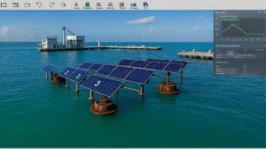 Floating solar panels in marine environment exposed to corrosion in photovoltaic panels