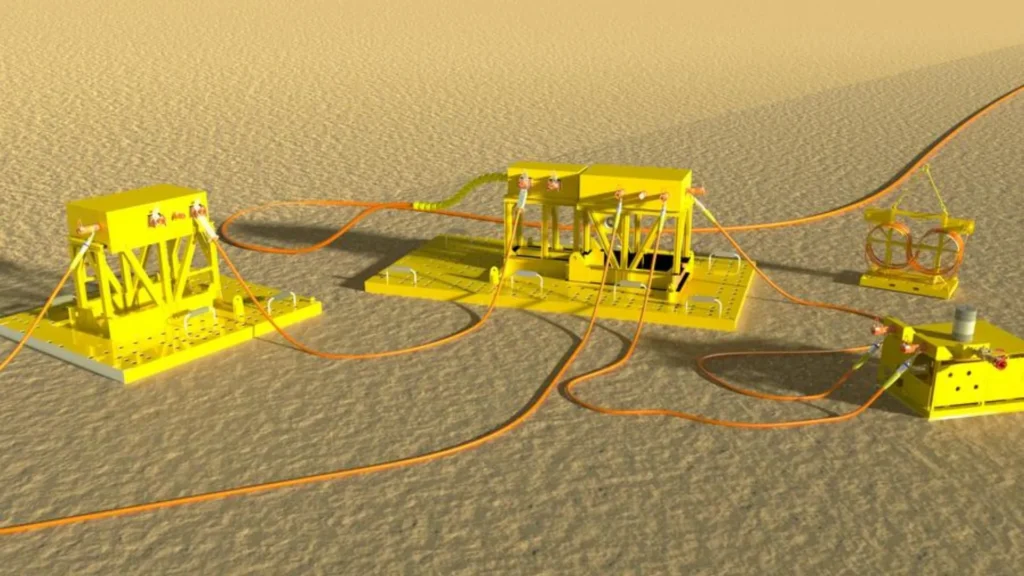Sistema submarino sin bridas para el transporte de fluidos y gases