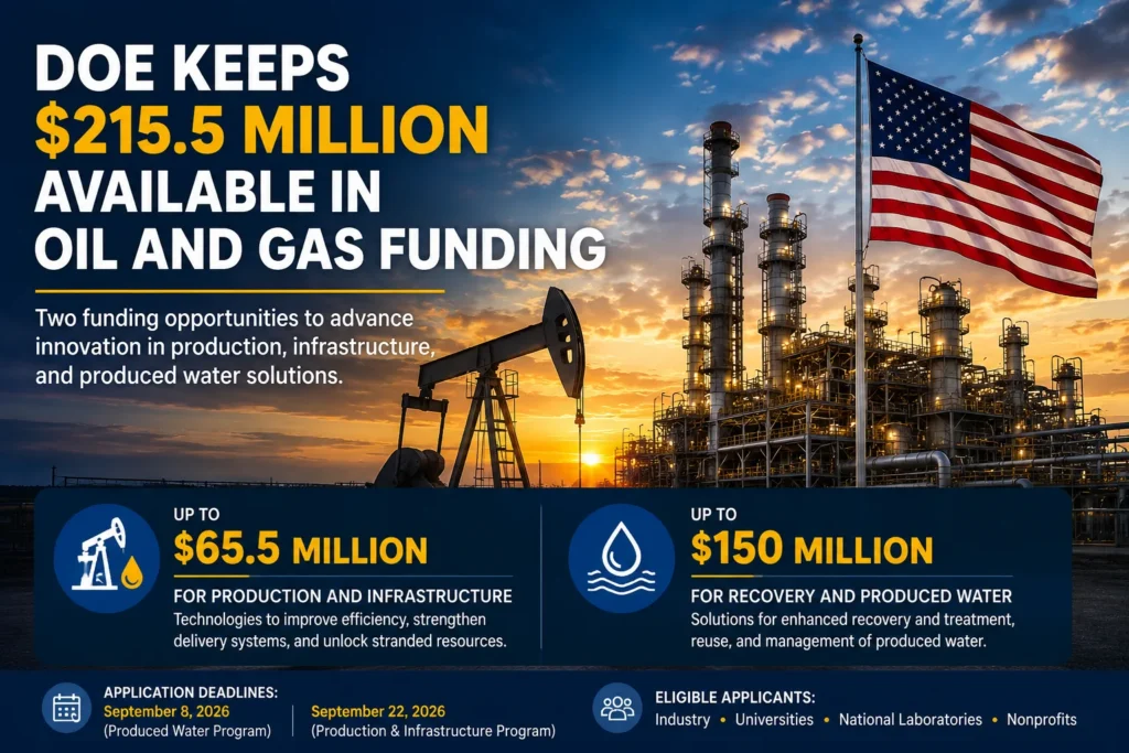 DOE Keeps $215.5 Million Available in Oil and Gas Funding