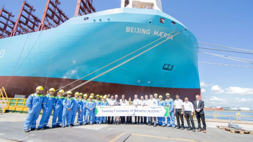 El Beijing Mærsk en la ceremonia