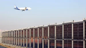 El aeropuerto de Fráncfort integra energía solar vertical con un sistema de 17,4 MW