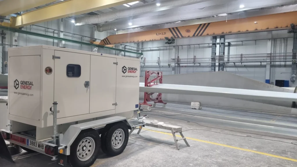 Genesal Energy builds a mobile generator set for recycling wind blades