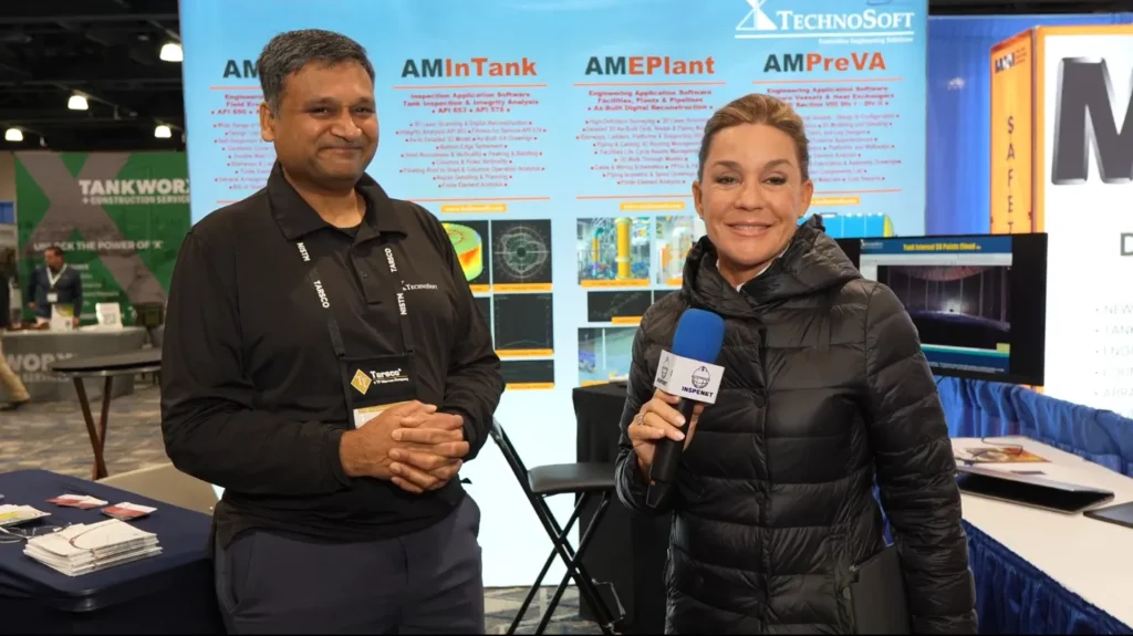 Alok Mathur de TechnoSoft durante entrevista en NISTM 2025 presentando su software para tanques industriales.