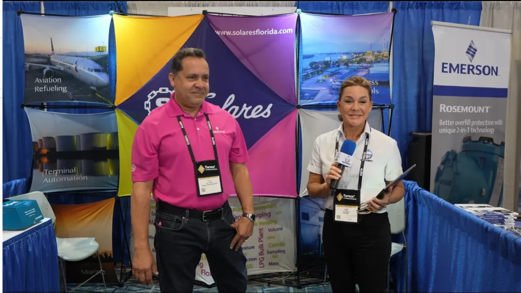 Entrevista sobre sistemas de medición de tanques en NISTM 2025 con Luis Lamberty de Solares Florida Corporation.