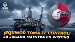 Plataforma offshore de Equinor en Wisting durante operaciones de producción petrolera en Noruega tras aumentar su participación al 42,5 %.