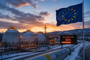 Europe Gas Storage Falls to Lows Ahead of Winter