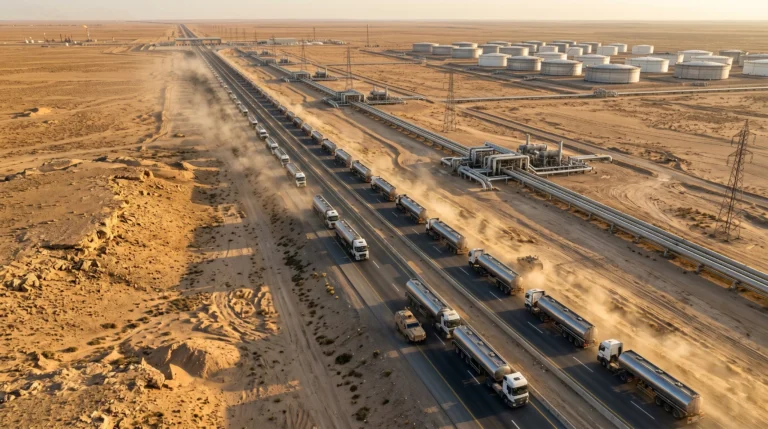 Exportaciones de petróleo de Irak avanzan mediante una estratégica ruta terrestre a través de Siria para diversificar los envíos de crudo tras las interrupciones en el Estrecho de Ormuz.