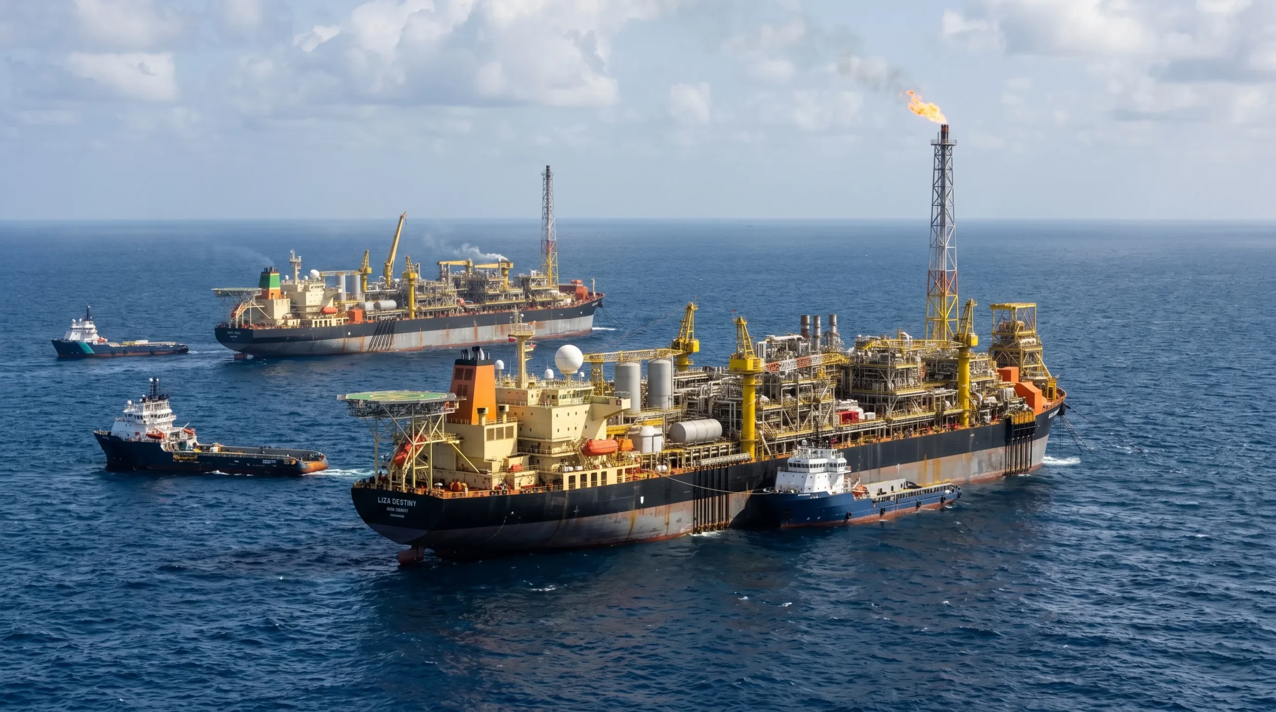 Exxon Guyana producción en el bloque Stabroek con FPSOs operando en aguas offshore de Guyana