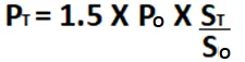 Pipeline hydrostatic testing equation for pipes that have been in service