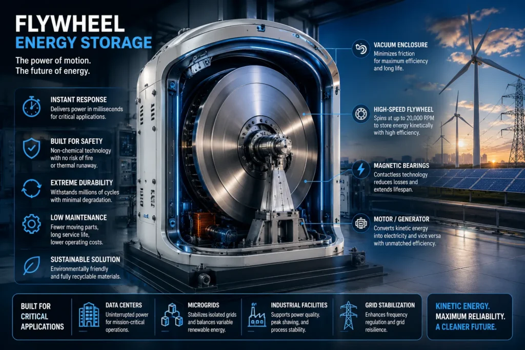 Flywheel energy storage advances towards commercial scale