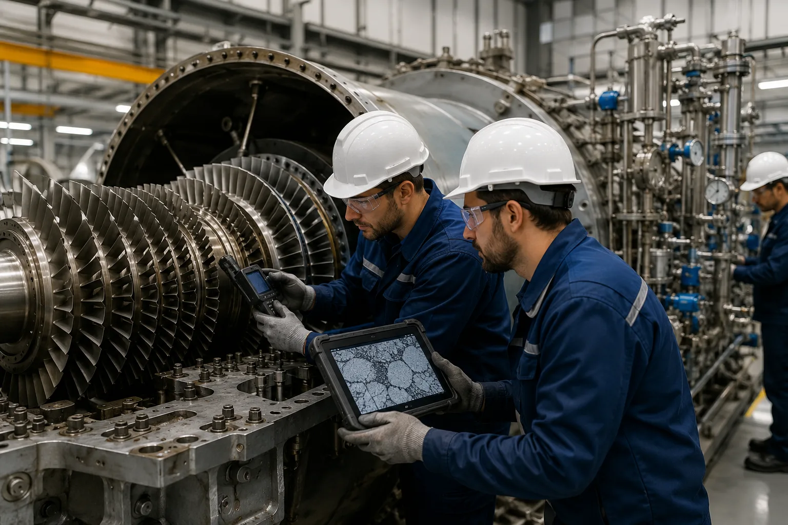 Fragilización por hidrógeno en turbinas de gas industriales durante la inspección de superaleaciones de níquel