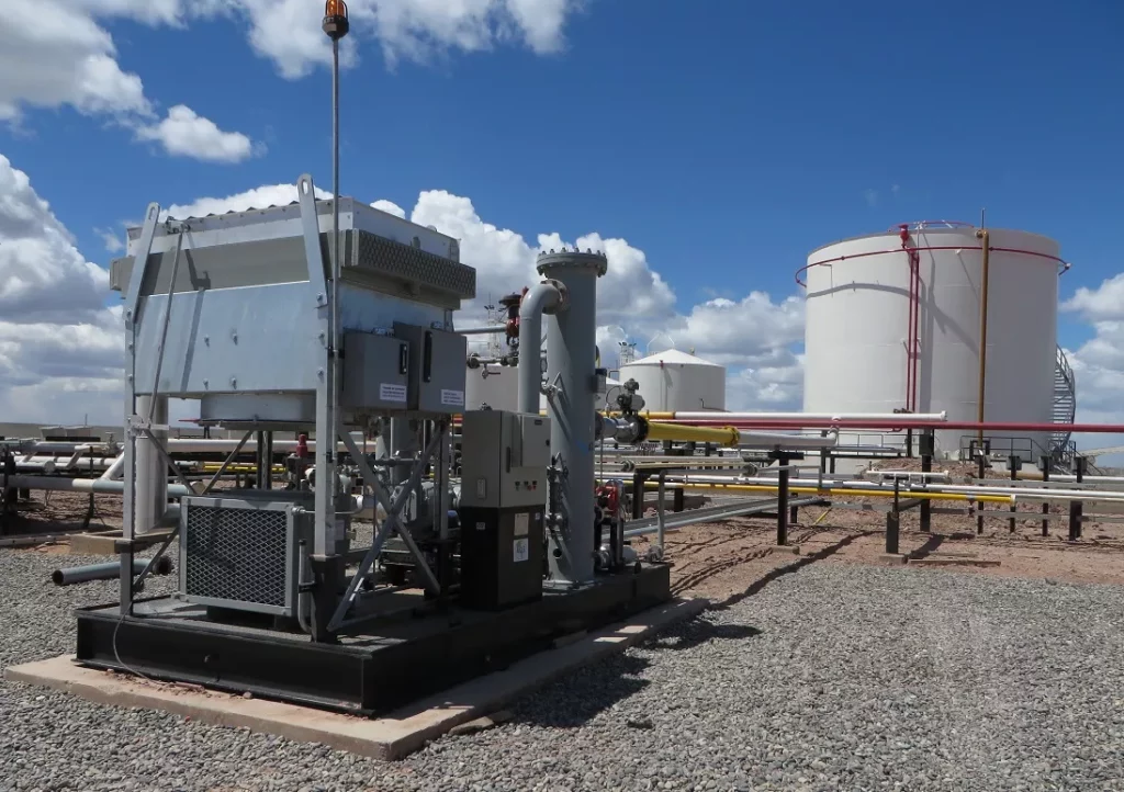 Vapor Recovery Unit (VRU) used to capture storage tank emissions
