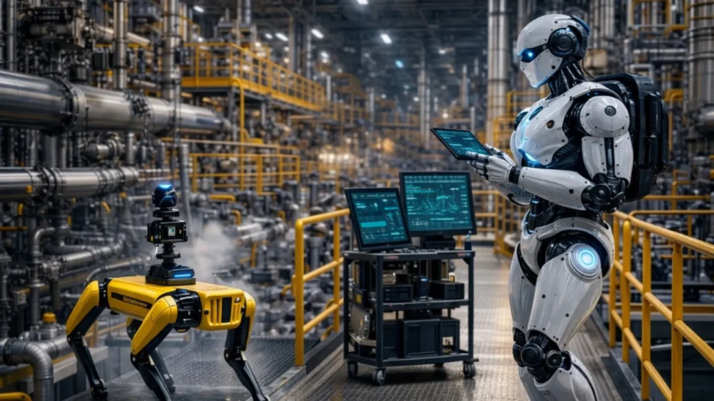 Robot humanoide industrial en acción