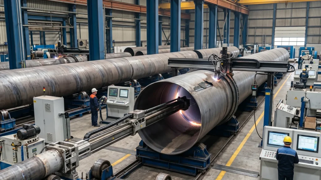 Fabricación de tuberías LSAW y SSAW
mediante soldadura SAW