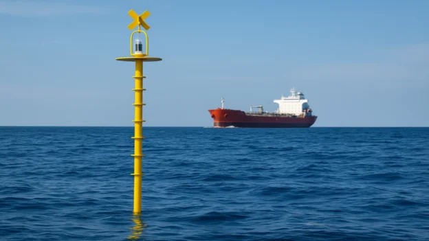 Articulated buoys in navigation channels