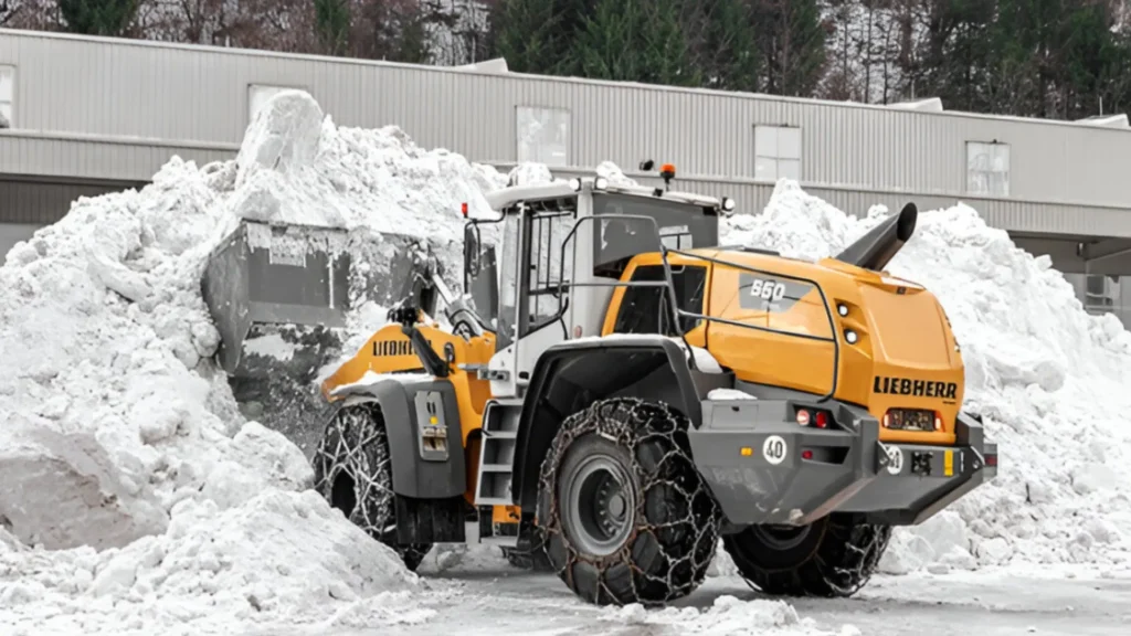 Five Liebherr wheel loaders ready to tackle snow and ice