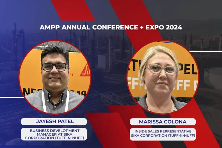 Jayesh Patel and Marissa Colona from Sika Corporation’s Tuff-N-Nuff at AMPP 2024