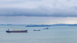 La colisión entre buques y el derrame de combustible