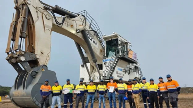 La flota de excavadoras R 9350 en la mina Sentinel