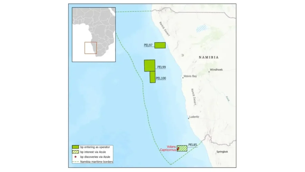 bp and NAMCOR operate three oil blocks in the Walvis Basin in Namibia