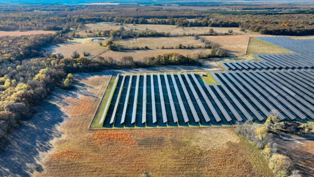 a solar panels in a field