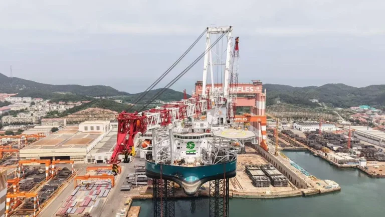 La preparación de turbinas con el buque Norse Wind