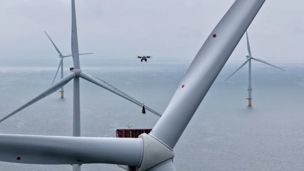 Ampelmann and RWE Complete Cargo Drone Trial at Triton Knoll Wind Farm