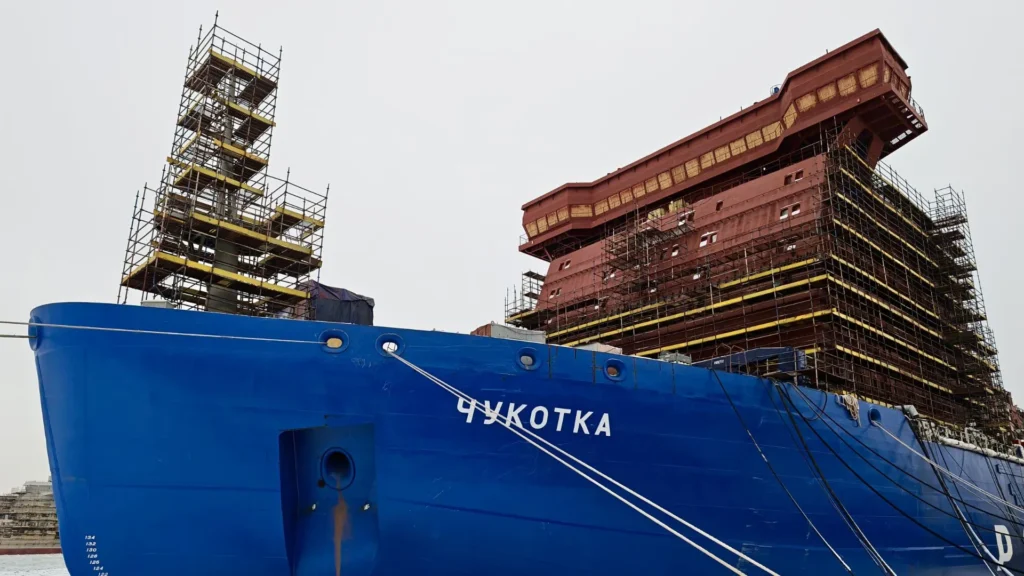 Nuclear icebreaker Chukotka activates its emergency diesel generators