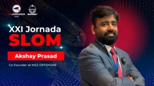 Akshay Prasad, co-founder of MSZ Offshore, presented as a speaker at the 21st SLOM 2025 Conference.