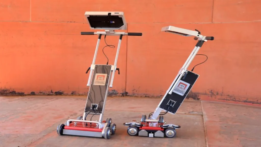Escáner MFE Mark IV utilizado en la inspección de tanques industriales.