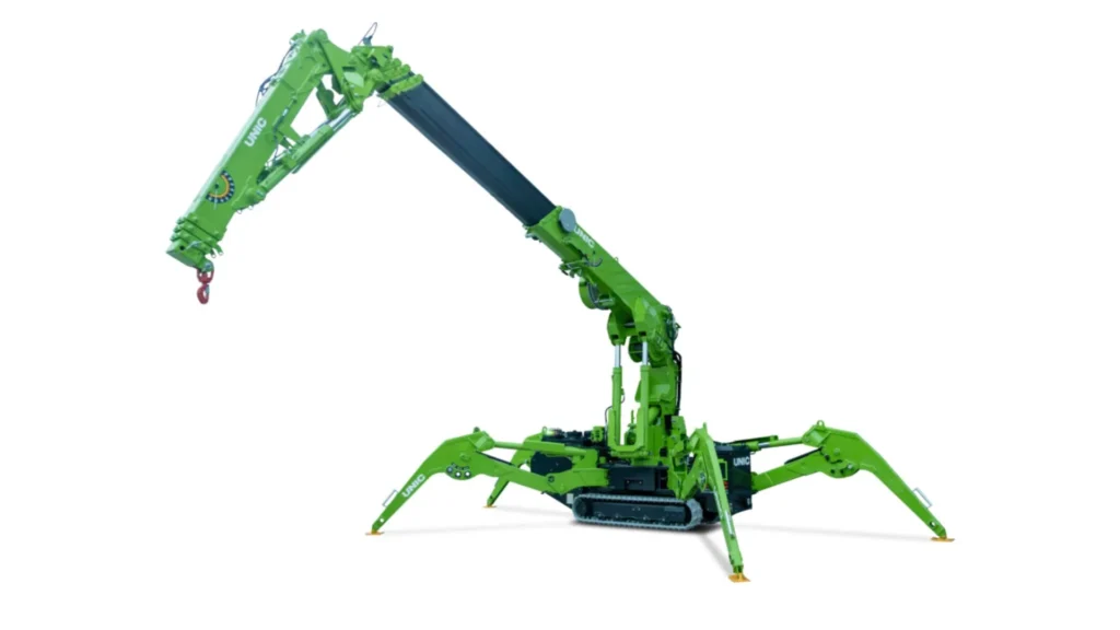 Presentan una mini grúa araña. spider crane