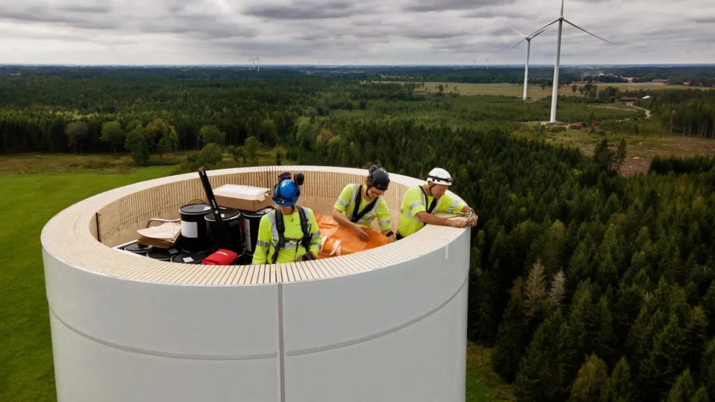 Presentan torre eólica de madera a gran escala