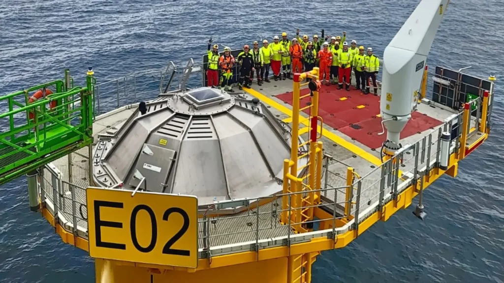 Monopiles installed at the offshore wind farm of Îles d’Yeu and Noirmoutier