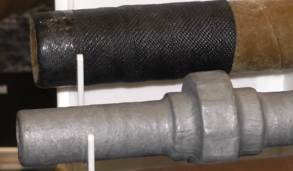 Muestra de Wax-Tape aplicado en tubería industrial