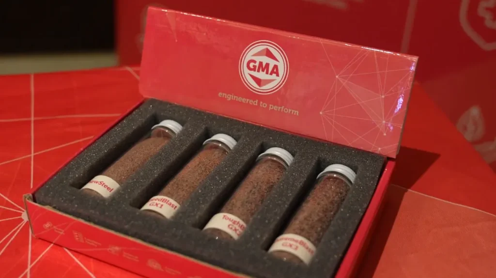 Samples of garnet abrasives