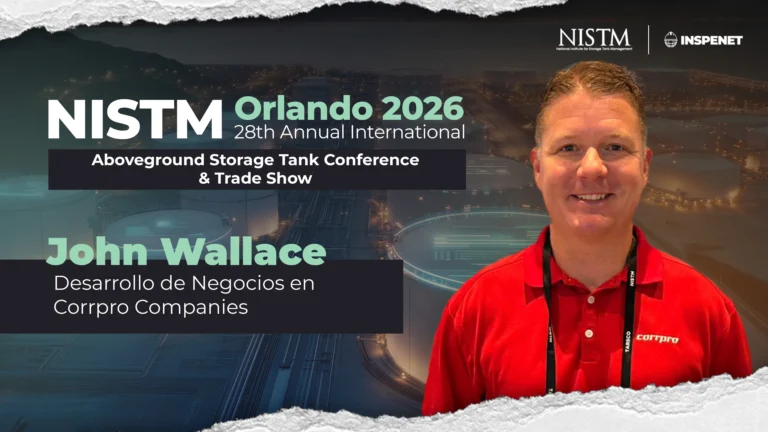 John Wallace en NISTM 2026 hablando sobre protección catódica en terminales.