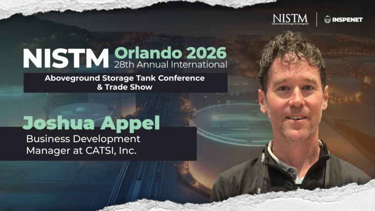 Joshua Appel at NISTM Orlando 2026 during the industrial inspection and tank storage conference.