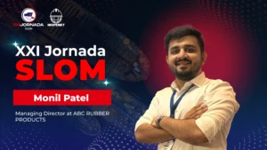 Monil Patel, CEO of ABC Rubber Products, during his participation in the 21st SLOM 2025 Conference in Panama.
