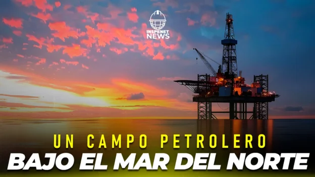 Un campo petrolero bajo el mar del norte