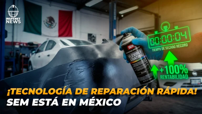 Producto SEM de PPG aplicado en reparación automotriz rápida dentro de un taller de carrocería en México.
