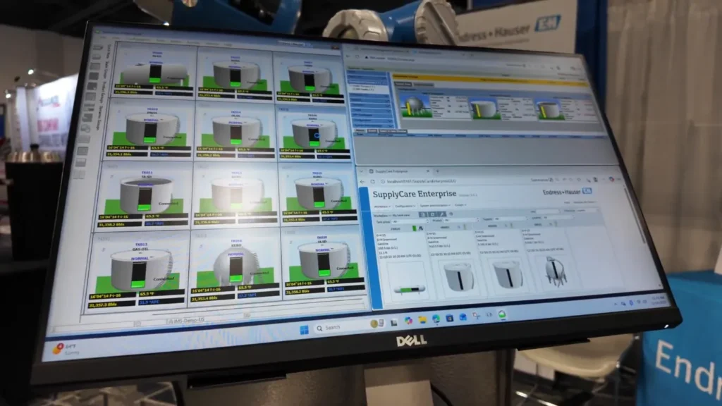 Interfaz del software SupplyCare Enterprise utilizado para la gestión de tanques remotos en entornos industriales.