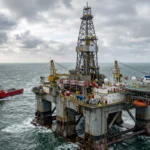 Perforación offshore en Noruega con plataforma semisumergible de alta especificación operando en el Mar del Norte para fortalecer la seguridad energética europea