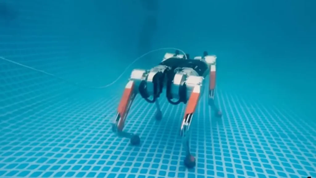 perro robot de MAB Roboticsen el agua