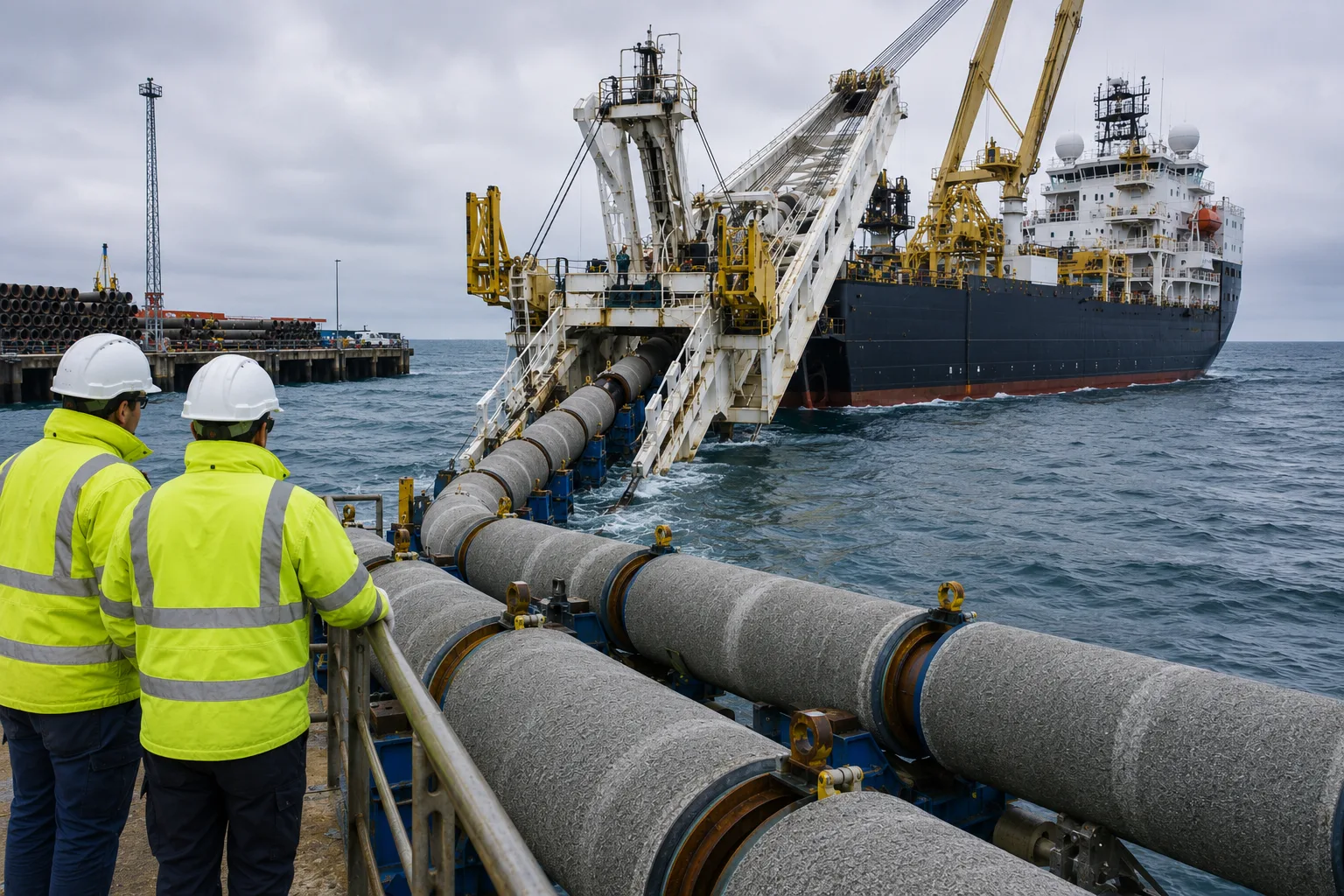 Pipeline de CO₂ en Reino Unido durante construcción offshore