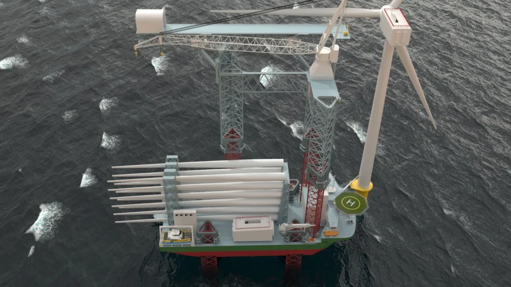 Plataforma para el mantenimiento de turbinas eólicas marinas