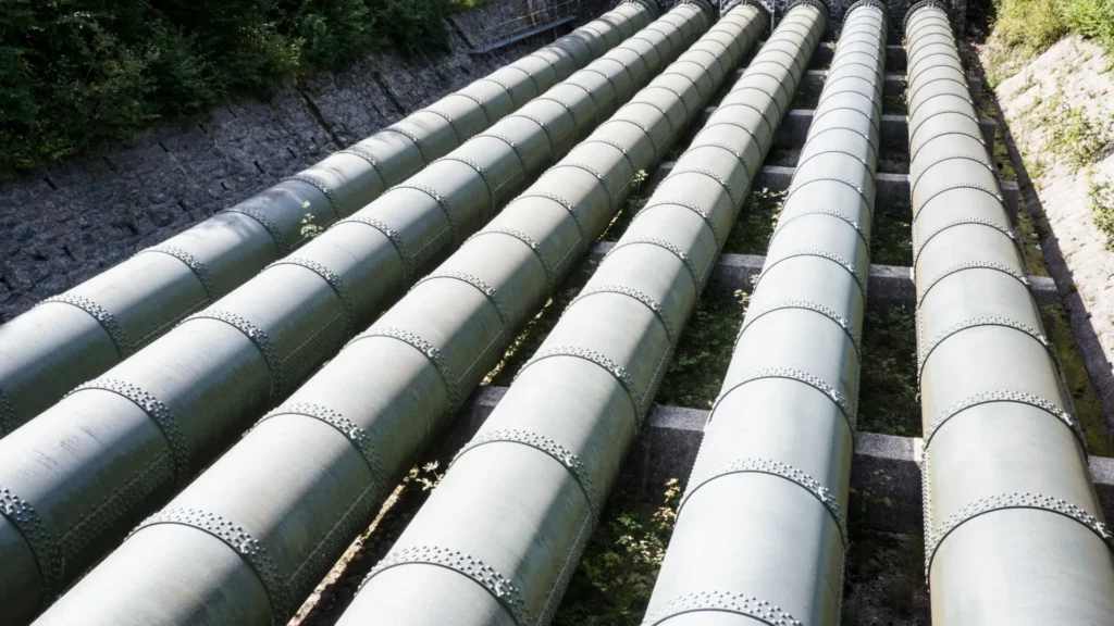 Tuberías metálicas utilizadas en proyectos de AMPP para transporte e inyección de CO₂ en sistemas CCUS