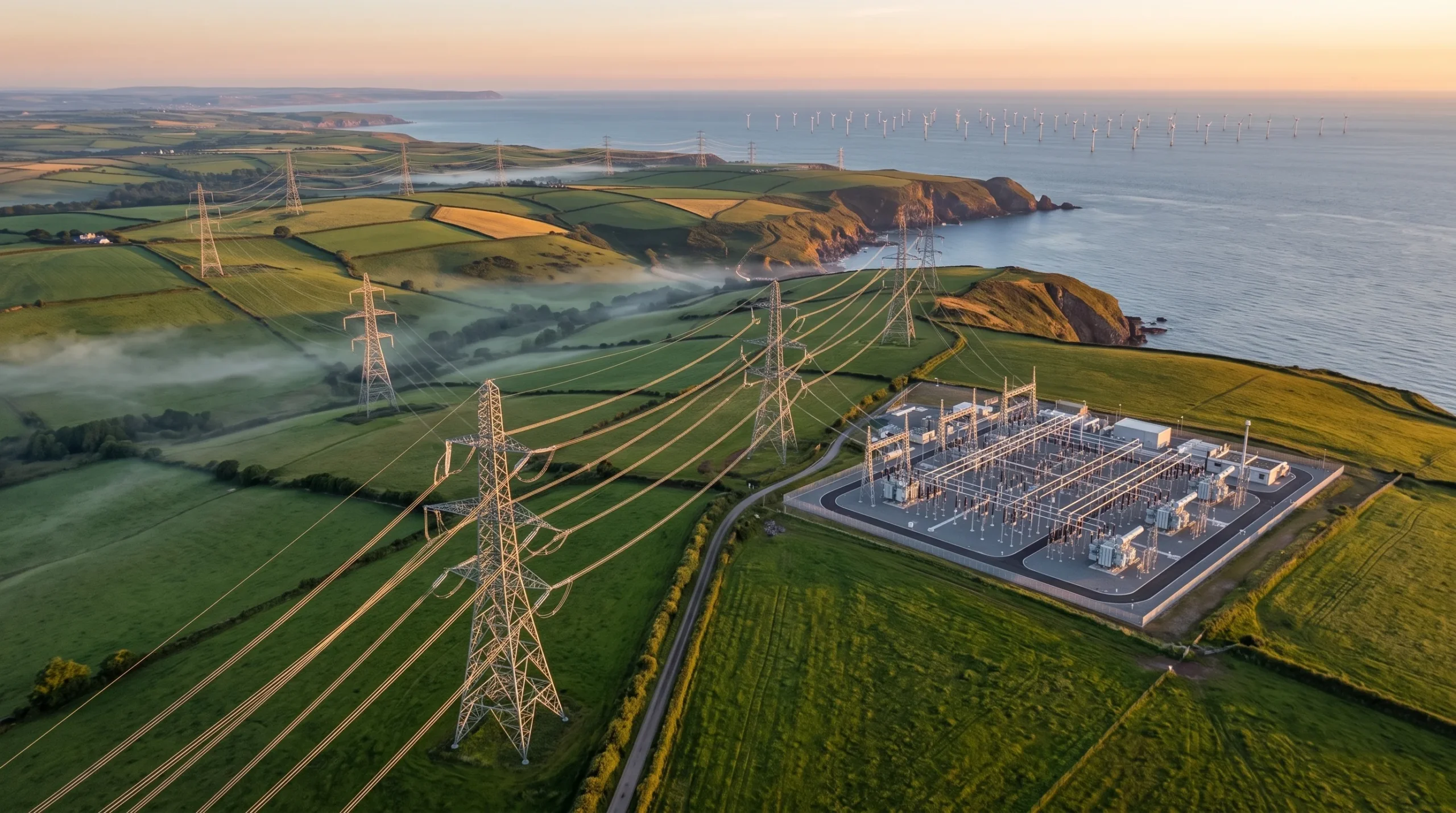 Red eléctrica Reino Unido inversión en infraestructura de transmisión de alta tensión para integrar energías renovables y fortalecer el sistema eléctrico