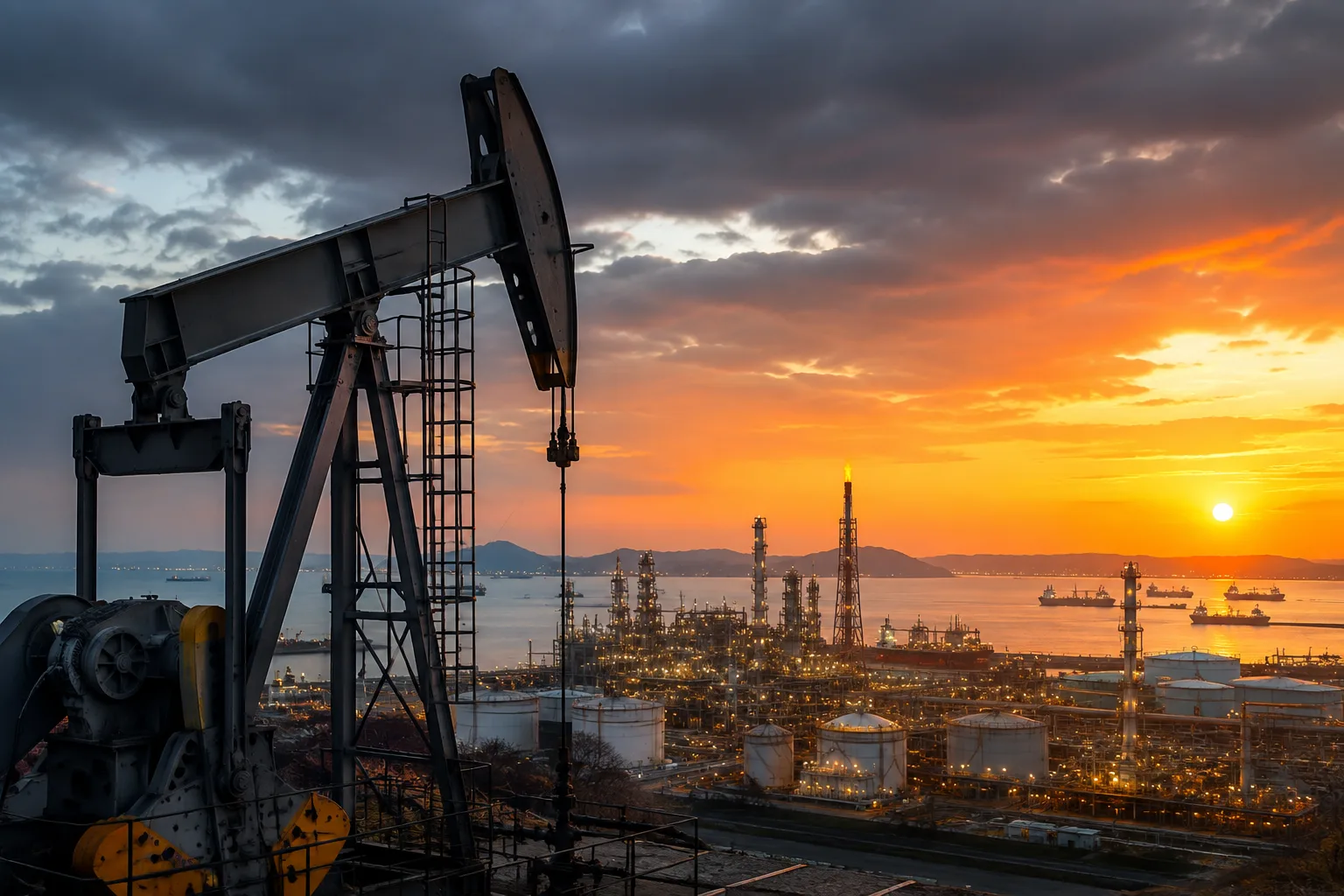 Riesgo geopolítico del petróleo con instalación de bombeo y mercado energético internacional