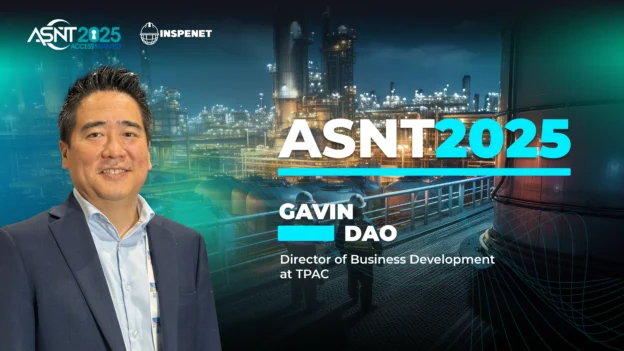 Gavin Dao, director of business development at TPAC, during the ASNT 2025 conference dedicated to innovations in non-destructive testing.