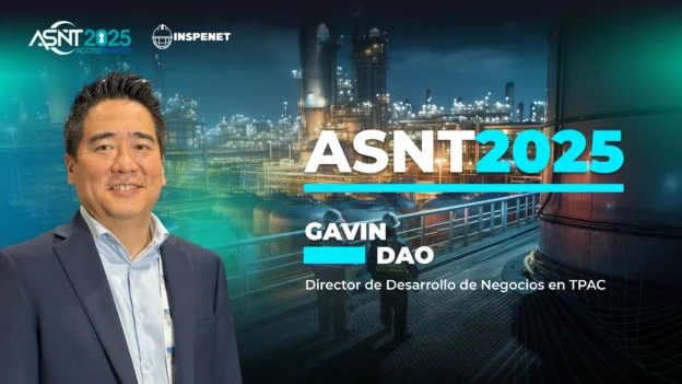 Gavin Dao, director de desarrollo de negocios de TPAC, durante la conferencia ASNT 2025 dedicada a innovaciones en pruebas no destructivas.